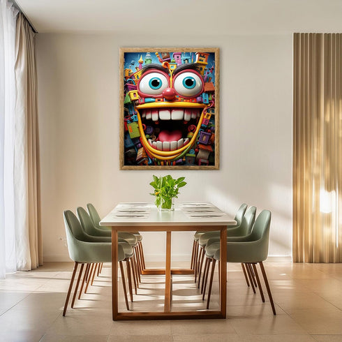 Posterizer 1 pcs-smiling robotic friend made out of lego blocks-Abstract & Modern Art-Fantasy & Fiction Art-Gift for Art Lovers-Decor for Home & O...