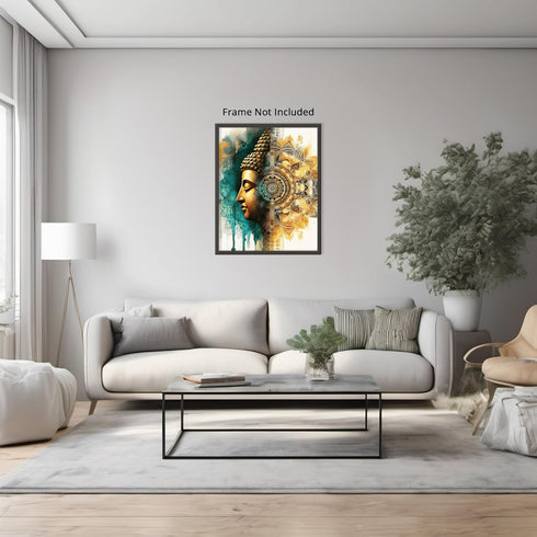 Posterizer 1 pcs-Gold Buddha-Zen Pastel Mandala Poster-Abstract & Modern Art-Religious Posters-Gift For Buddhism Meditation philosophy Fans- unfra...