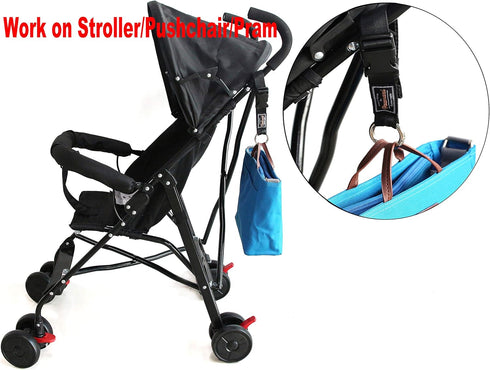 PACMAXI Stroller Hook, 2 Pack Multi Purpose Organizer Hooks Clip for Stroller, Wheelchair, Rollator, Walker (Black)...