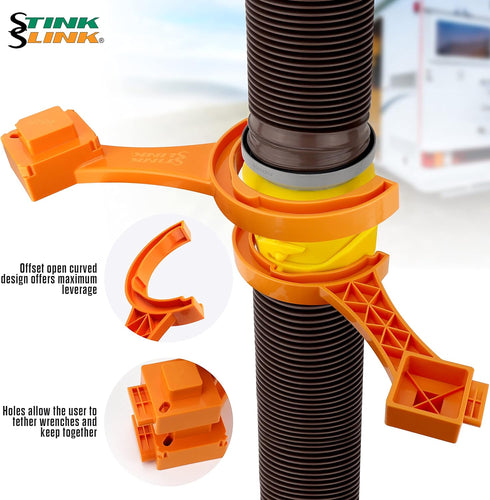 3" & 4" RV Sewer Hose Wrench - RV Cleanout Plug Wrench (2 Piece Set)...