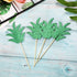 48 Pieces Green Pineapple Palm Leaf Cupcake Toppers Glitter Tropical Food Cocktail Picks Luna Toothpicks Hawaii Cake Decorations Donut Decor for S...