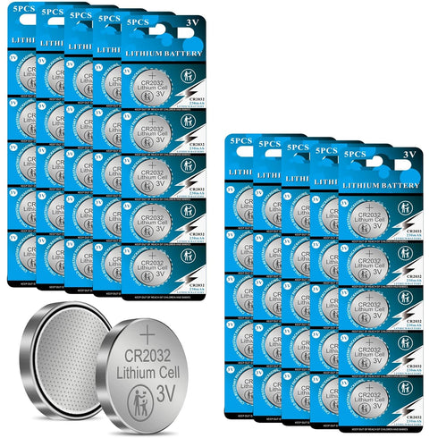 2032 Battery 230 mAh CR2032 Lithium 3V Coin Button Cell 50 Pack...