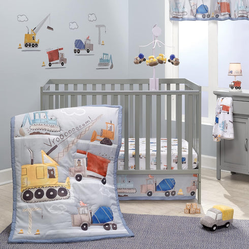 Bedtime Originals Construction Zone Changing Pad Cover - White/Trucks...