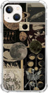 Aesthetic Vintage Grunge Collage Phone Case Compatible with iPhone 15 Plus, Skull Planets Collage Cover for Teens Men Women, Trendy Cool TPU Bumpe...