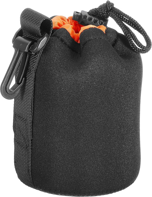 PATIKIL Camera Lens Bag, 3.5" IDx5.5 H Drawstring Lens Pouch with Thick Protective Neoprene, Lens Case for DSLR Camera Lens, Water Coffee Cups, Bl...