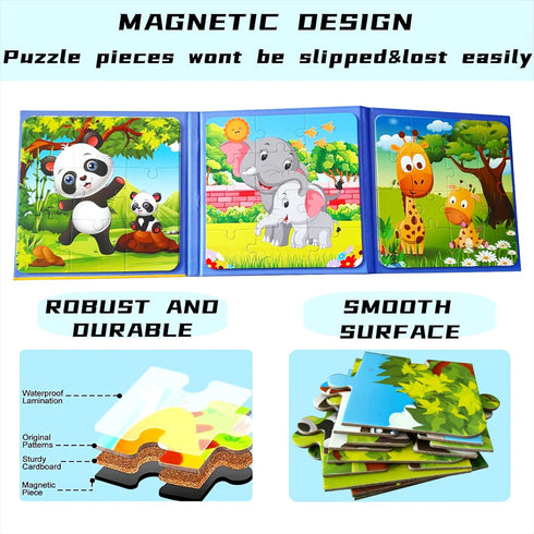 Puzzles for Kids Ages 3-5, 37 Pieces Toddler Animal Puzzles, Children Travel Activity Toys Games for Kids Boys Girls...