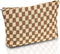 Cosmetic Bags for Women-Checkered Travel Cosmetic Bag Aesthetic Women Handbags Purses Makeup Brushes Organizer Storage Makeup Bag Pouch Pencil Cas...