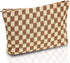 Cosmetic Bags for Women-Checkered Travel Cosmetic Bag Aesthetic Women Handbags Purses Makeup Brushes Organizer Storage Makeup Bag Pouch Pencil Cas...