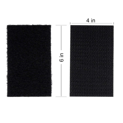 Melsan 4x6 Inch Hook and Loop Tape Heavy Duty - 4 Sets - Strong Back Adhesive Fastener for Home Office Indoor Outdoor Use - Instead of Holes and S...