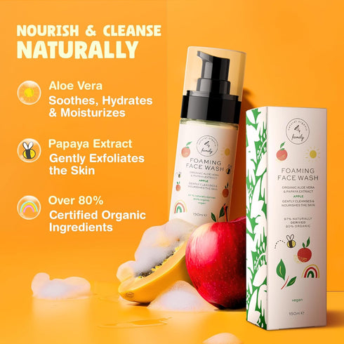 Kids Organic Foaming Face Wash - Natural Skincare for Teen Girls 10-12 - Hydrating Exfoliating & Non Toxic Moisturizer Soap for Tweens & Preteens...