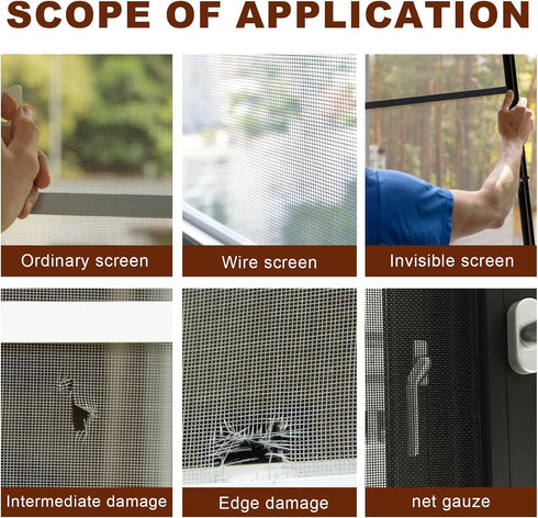 10pcs Window Screen Repair Patches, 4x4 Inch Strong Self Adhesive Screen Window Mesh Repair Kit Window Mesh Repair Tape for Repairing Screen Porch...