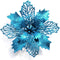 GL-Turelifes 12 Pieces 6.3’’ Glitter Christmas Flowers Lake Blue Poinsettia Artificial Flower Christmas Tree Flowers Wreath Tree Ornaments with 12...