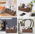 Wood Pencil Holder for Desk, Wooden Pen Pencil Organizer with 4 Compartment, Multi-Functional Desk Organizer for Pen Pencil Office Supplies Remote...
