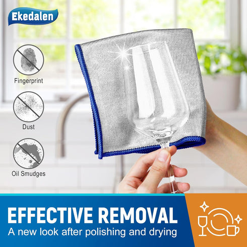 Glass Cleaning Cloth Streak Free Miracle Polishing Multipurpose Magic Window Easy Clean Lint Free Wipes Car Detailing Eyeglass Cleaner, Pack of 6,...