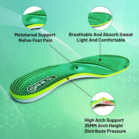 220lbs+ High Arch Support Insert Plantar Fasciitis Relief Metatarsal Pain Orthotic Insole for Men & Women Standing All Day, Flat Feet Heel Comfort...