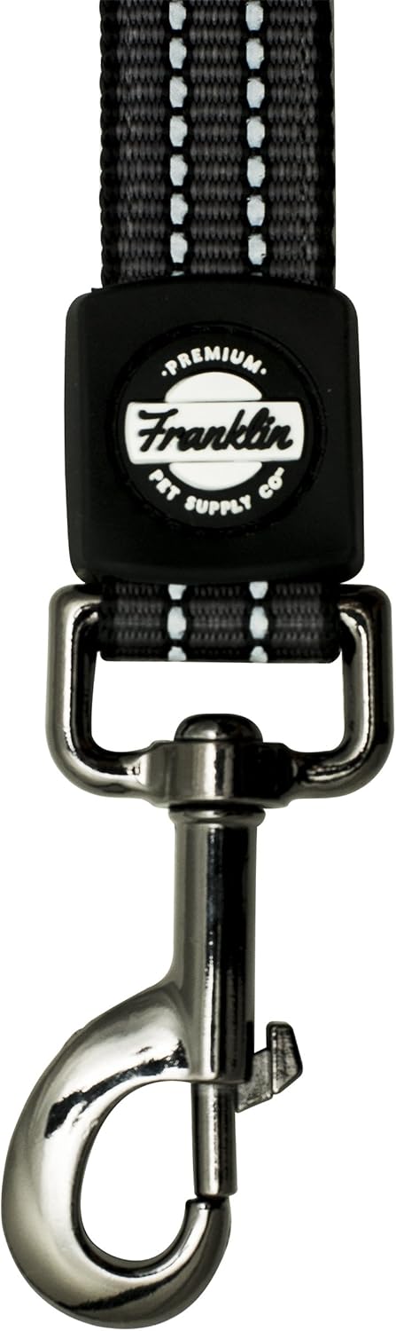 Franklin Pet Supply Nylon Dog Leash – Reflective – Comfort Fit – Neoprene Handle – 6 Foot – Dog Training – Walking – Black...