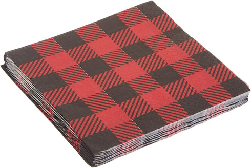 Unique Plaid Lumberjack Beverage Napkins - 5' x 5', 16 Pcs...