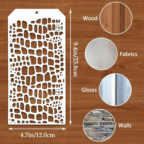 8 Pcs Stencils for Painting Crafts Stencils Leopard Dot Brick Layering Stencils Art Texture Mixed Media Stencils for Card Canvas Furniture Journal...