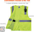 Reflective Safety Vest, High Visibility Mesh, Interior and Exterior Pocket, Class 2, Type R, Single Sizing...