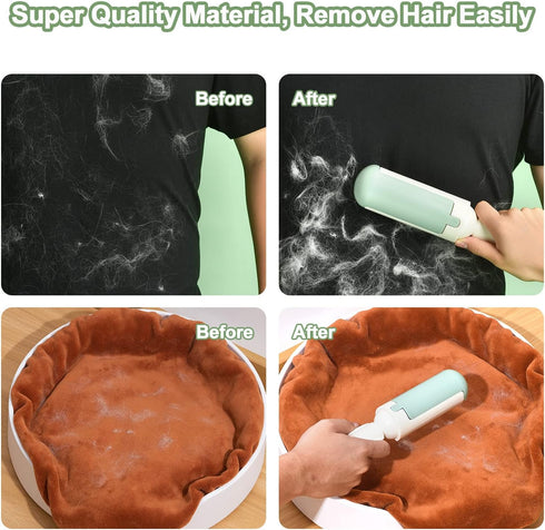 PAKEWAY 2 Pack Pet Hair Remover Roller,Reusable Dog & Cat Fur Remover with Comfy Non-Slip Handle, Portable Pet Hair Removal Tool with Self-Cleanin...