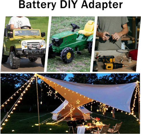 Power Wheel Adapter for Dewalt 20V Battery with Fuse & Wire terminals?Work with for Dewalt DCB205 DCB206 DCB200 Lithium Battery?Power Wheel Batter...