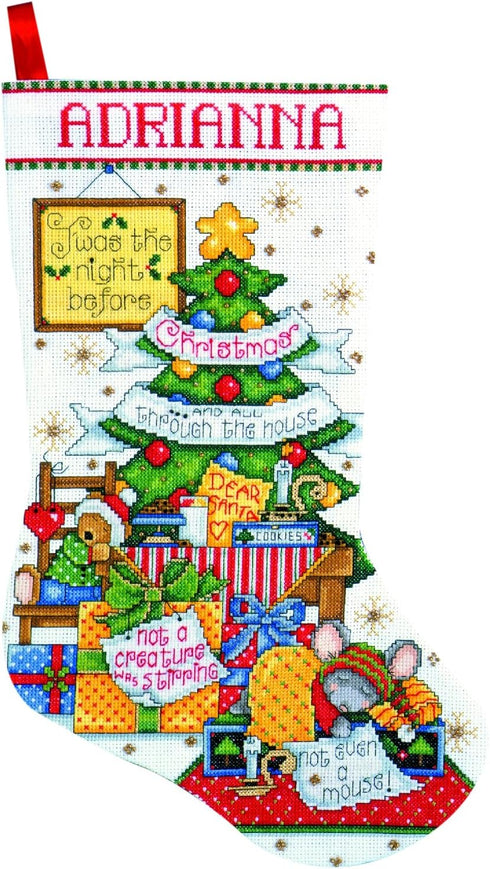 Design Works Crafts Sleepy Mouse Counted Cross Stitch Stocking Kit, Multi, Pest Repeller v.323...