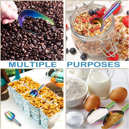 3OZ Mini Scoop Set of 2, P&P CHEF Stainless Steel Small Ice Cube Scoop Candy Sweet Scoops for Home Bar Buffet Wedding Canisters, Easy Clean & Dura...