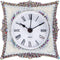 NIKKY HOME Crystal Elegant Small Quartz Analog Table Clock with Rosy Rhinestone Non-Alarm Desk Clock 3.5 by 1.5 by 3.5 Inches, White and Pink...