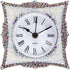 NIKKY HOME Crystal Elegant Small Quartz Analog Table Clock with Rosy Rhinestone Non-Alarm Desk Clock 3.5 by 1.5 by 3.5 Inches, White and Pink...