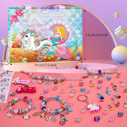 SUYUKI Girls Toys 5 6 7 8 9 10 11, Art Supplies for Girls Ages 8-12 Bracelet Making Kit for Girls 7 8 9 10 11 12 Unicorn Mermaid Toy Crafts for Gi...