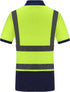 High Visibility Polo Shirt Short Sleeve Job Safety Reflective Gear Yellow M...