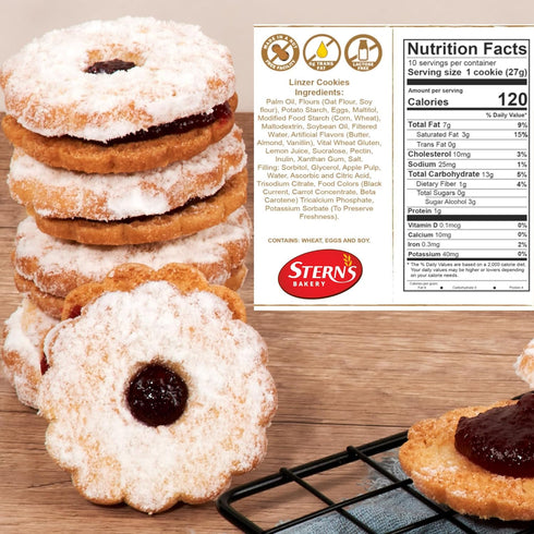 Linzer Tart Cookies | 10 Individually Wrapped Shortbread Cookies | Fresh & Delicious Italian Cookies | Linzer Tortes | Jelly Filled Cookies | Gour...