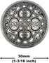 Bezelry 8 Pieces Flowery Engraving Openwork Domed Gray Silver Metal Shank Buttons. 30mm (1-3/16 inch)...