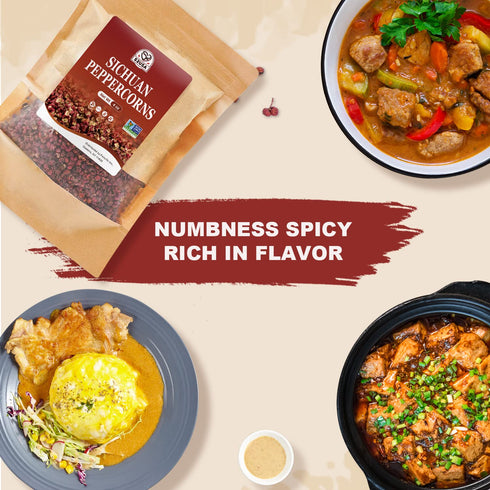 52USA Sichuan Peppercorn, Szechuan Peppercorns(4OZ), Authentic Szechuan Red Peppercorn, Less Seeds, Strong Flavor, Whole Sichuan Red Peppercorns, ...