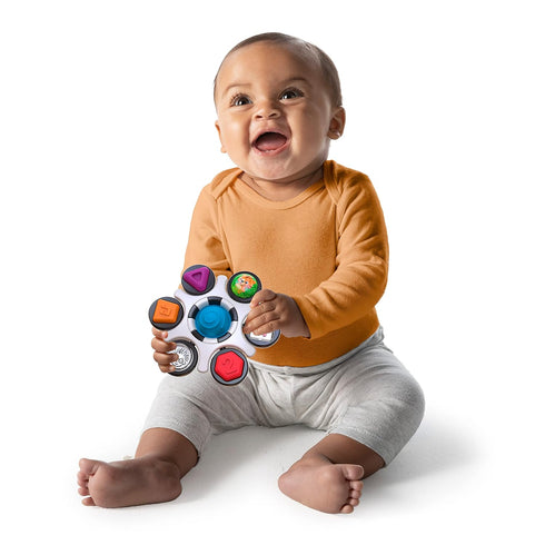 Baby Einstein Curiosity Clutch Fidget Sensory Toy and Pop It Rattle, BPA Free Infant Teether, Age 3 Months+, Multicolored...