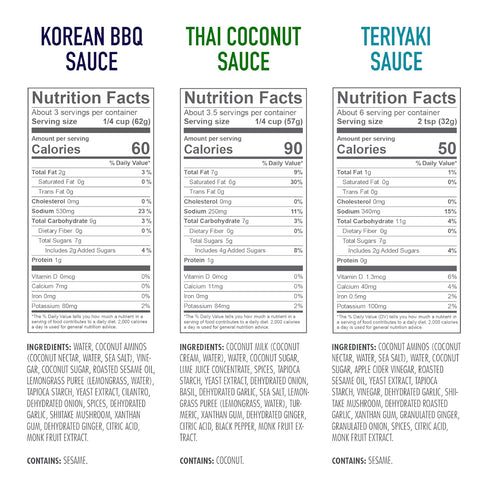 Kevin's Natural Foods Paleo Simmer Sauce Variety Pack - Stir-Fry Sauce, Gluten Free, No Preservatives, Non-GMO - 3 Pack (Teriyaki/Thai Coconut/Kor...