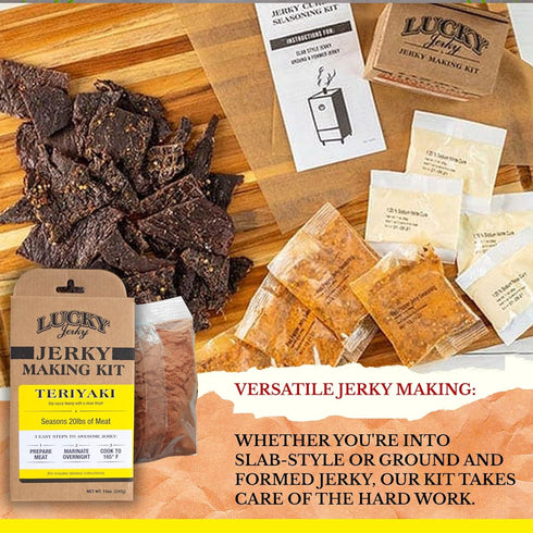 Lucky Jerky Teriyaki DIY Jerky Seasoning Kit - Seasons 20lbs of Meat...