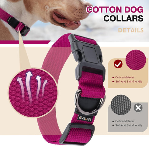 Large Dog Collar Girl Boy, Classic Dog Collar for Mini Dogs Female Male Pet Cats Puppy Collar, Extra Small Dog Collar for Litter with Buckle, D-Ri...
