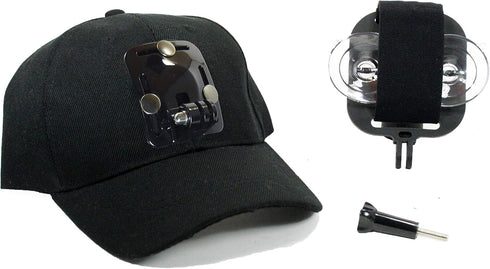 Baseball Hat Compatible with Smartphone or GoPro Camera Head Mount. Compatible with Any Cell Phone or Action Camera. iPhone, Samsung, Nokia, Googl...
