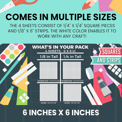 Bearly Art CUBIES The Polar Collection - Acid Free Adhesive Foam Tape for DIY Arts and Crafts - Double Sided Tape - Mega Pack with 1248 Total Piec...