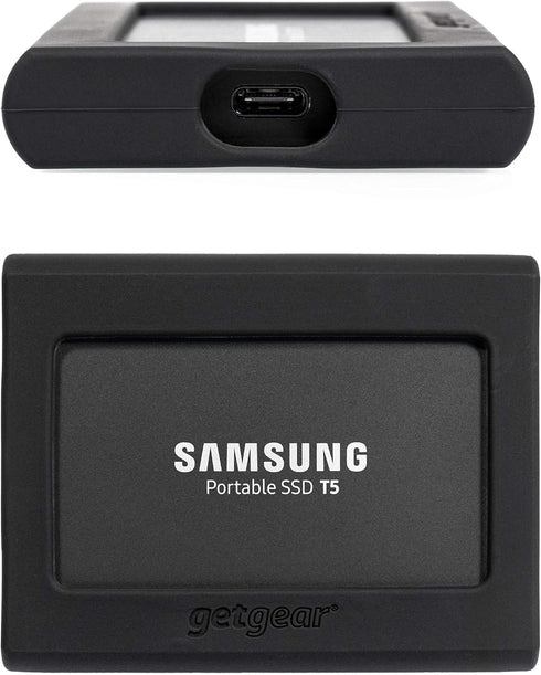 Silicone Bumper for Samsung Portable SSD T5, Strong-Shock Absorbing, Slip-Resistant- Black...