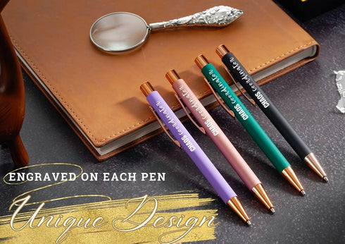 InnoBeta Chaos Coordinator Gifts, Ballpoint Pen Set of 4, Funny Inspirational Pens, Office Thank You Gifts for Social Workers, Managers, Boss Lady...