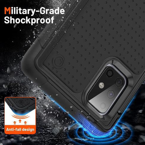 Jeylly for Samsung Galaxy A71 5G Case, Galaxy A71 5G Phone Case with Screen Protector, Heavy Duty Shockproof Drop Proof Slim Fit Women Men Protect...