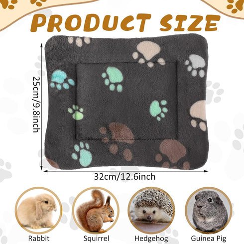 4 Pack Ultra Soft Dog Cat Bed Mat with Cute Prints Reversible Fleece Dog Crate Kennel Pad Cozy Washable Thickened Hamster Guinea Pig Bed Pet Bed M...