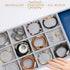 Bracelets Organizer Jewelry Tray, 12 Grids Velvet Tray Storage for Watches Rings Earrings, Stackable Jewelry Drawer Organizer Showcase Display Tra...