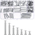 Pangda 80 Sets Chicago Screw Leather Rivets Assorted Kit Chicago Binding Screws 5 Sizes Metal Round Cross Head Stud Screw Post Nail Rivet Button f...