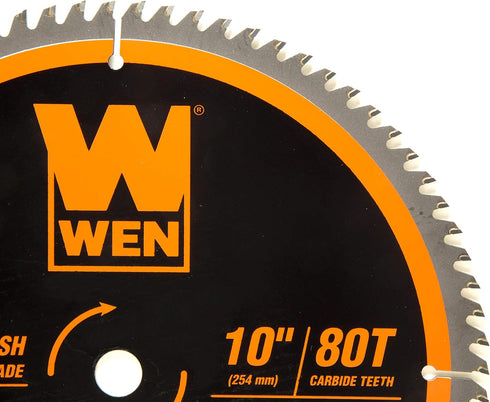 WEN BL1080 10-Inch 80-Tooth Carbide-Tipped Ultra-Fine Finish Professional Woodworking Saw Blade for Miter Saws and Table Saws...