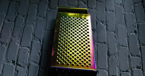 Large Stainless Steel 4 Sides Grater Slicer with Handle, Multifunctional Cutter Planing for Ginger, Garlic, Cucumbers, Carrots, Cheese, Potato, Er...