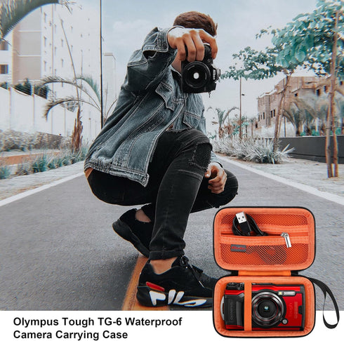Carrying Case for OM SYSTEM Tough TG-7 Digital Camera/OM System Olympu TG-6 Underwater camera, Rugged Waterproof Shockproof WiFi 4K Video Digital ...