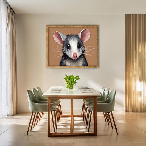 Posterizer 1 pcs- Portrait of a possum with pastel orange background-Art for Animal Lovers- Gift for Men Women Entrepreneur Teens-Decor for Home &...